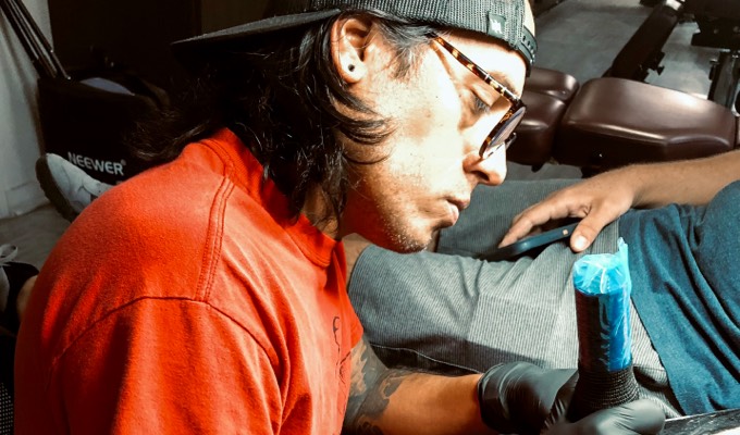 Tattoo artist Guillermo Cruz