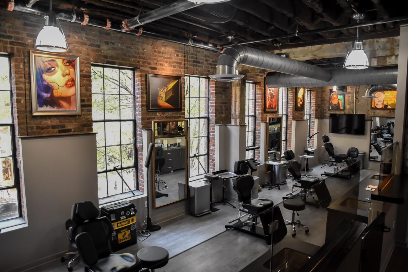 A view of our tattoo stations at H&amp;H Nashville